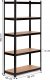 Regał magazynowy metalowy czarny 2w1, 5 jasnych półek 180x90x40 cm 8