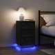 vidaXL Szafka nocna z oświetleniem LED Czarna 38x34x65 cm 1