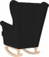 Fotel bujany, czarny, 74x90x102 cm, tapicerowany tkaniną 6