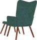 Fotel z podnóżkiem, ciemnozielony, obity aksamitem 8
