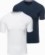 Zestaw męskich t-shirtów z okrągłym dekoltem  biały/granat V1 Z101 S 1