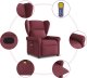 Rozkładany fotel masujący, winna czerwień, obity tkaniną 8