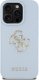 Guess Grained Big 4G Logo Small Classic Logo case for iPhone 16 Pro blue 2