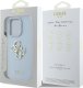 Guess Grained Big 4G Logo Small Classic Logo case for iPhone 16 Pro blue 7