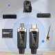 DNA WXLR1 bezprzewodowy system transmisji audio UHF USB-C +48V Phantom 2x adapter XLR/jack 6,35 mm zestaw 2