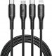 Kabel USB WiWU USB-C - USB-C + microUSB + Lightning 1 m Czarny 1