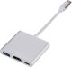 RoGer Multimedia Adapter Type-C to HDMI (4K @ 30Hz, 1080P @ 60Hz) + USB 3.0 Silver 2