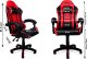 Fotel gamingowy krzesło obrotowe ekoskóra czarno-czerwony 11