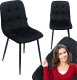 Bauerkraft Krzesło tapicerowane welurowe do salonu jadalni velvet loft czarny 1