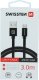 Kabel USB Swissten USB-A - microUSB 3 m Czarny (8595217456914) 1