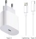 RoGer CH20W1M Wall Charger 20W / USB-C - Lightning 1m 2