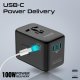 Promate TripMate-GaN100 GaNFast™ Multi-Port Wall Charger 100W / EU/US/UK/AU 3