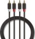 Kabel Nedis Audio Cable 2x RCA -> 2 x RCA 2m Black 3