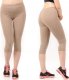 Legginsy damskie 3/4 krótkie Polskie bawełniane Getry Beżowe L 1