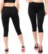 Legginsy damskie 3/4 krótkie Polskie bawełniane Getry Czarne M 1