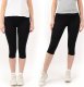 Legginsy damskie 3/4 krótkie Polskie bawełniane Getry Czarne M 4