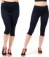 Legginsy damskie 3/4 krótkie Polskie bawełniane Getry Granatowe L 1