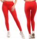 Legginsy damskie długie Polskie Getry Bawełniane Czerwone 4XL 1