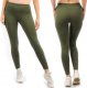 Legginsy damskie długie Polskie Getry Bawełniane Khaki S 1