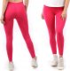 Legginsy damskie długie Polskie Getry Bawełniane Różowe XL 1