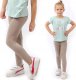 Legginsy dziecięce długie bawełniane klasyczne Beżowe 140 1