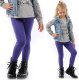 Legginsy dziecięce długie bawełniane klasyczne Fioletowe 98 1