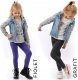 Legginsy dziecięce długie bawełniane klasyczne Fioletowe 98 5