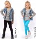 Legginsy dziecięce długie bawełniane klasyczne Limonkowe 110 11
