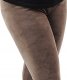 Legginsy dziewczęce Welurowe Elastyczne Spodnie Getry Welur Cappuccino 140 4