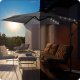 Parasol ogrodowy składany 6 segmentowy 350 cm z pokrowcem i lampkami Plonos PL-882 12