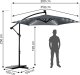 Parasol ogrodowy składany 6 segmentowy 350 cm z pokrowcem i lampkami Plonos PL-882 3