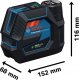 LASER LINIOWY GCL 12V-50 CG+RM20+TARCZA 3