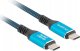 Kabel USB Lanberg USB-C - USB-C 1.5 m Czarno-niebieski (CA-CMCM-45CU-0015-BK) 2