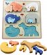 PUZZLE DREWNIANE EDUKACYJNE ZWIERZĘTA Z MŁODYMI ZKB-2053 1