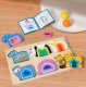 PUZZLE DREWNIANE KSZTAŁTY DOPASOWYWANIE EDUKACYJNE ZWIERZĘTA MONTESSORI 1