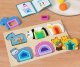PUZZLE DREWNIANE KSZTAŁTY DOPASOWYWANIE EDUKACYJNE ZWIERZĘTA MONTESSORI 8