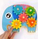 KLOCKI DREWNIANE SORTER EDUKACYJNY MONTESSORI SŁOŃ ZĘBATKI 10