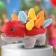PUZZLE UKŁADANKA DOPASUJ KSZTAŁTY MONTESSORI KSZTAŁTY DINOZAUR SORTER CZERWONY 3