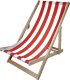 LEŻAK PLAŻOWY OGRODOWY DREWNIANY SKŁADANY WOODOK w czerwone pasy 2