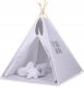 Namiot TIPI dla dzieci +mata + zawieszki pióra - mini-rozeta szara 1