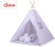 Namiot TIPI dla dzieci +mata + zawieszki pióra - mini-rozeta szara 7