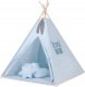 Namiot TIPI dla dzieci + mata + poduszki + zawieszki pióra - niebieski 1
