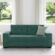vidaXL Sofa dwuosobowa, ciemnozielona, 140 cm, aksamit 3