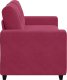 vidaXL Sofa dwuosobowa, wino czerwone, 140 cm, aksamit 5