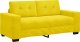 vidaXL Sofa dwuosobowa, żółta, 140 cm, aksamit 2