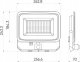 Lauko sviestuvas su judesio davikliu LED 100W neutraliai balta 230Vac, 10000lm, IP65, juodas, PHOTON, LED LINE 1