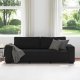 vidaXL Sofa 3-osobowa, czarna, 180 cm, tapicerowana tkaniną 3