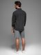 Krótkie spodenki męskie SLIM FIT ze strukturalnej melanżowej dzianiny  czarne V2 OM-SRCS-0166 L 5