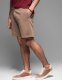 Krótkie spodenki męskie dresowe RELAXED FIT w stylu athleisure  jasnobrązowe V2 OM-SRWS-0122 XL 2