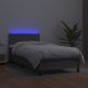 Łóżko Kontynentalne Z Materacem I Led, Szara Ekoskóra 90X200 Cm 3